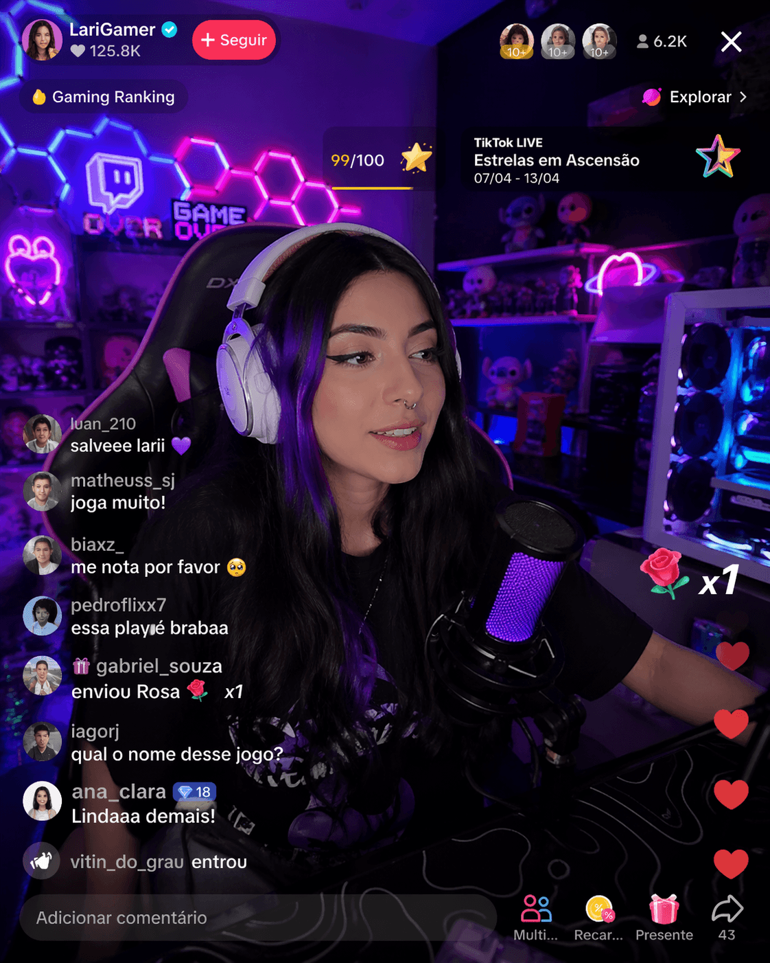 A live começa